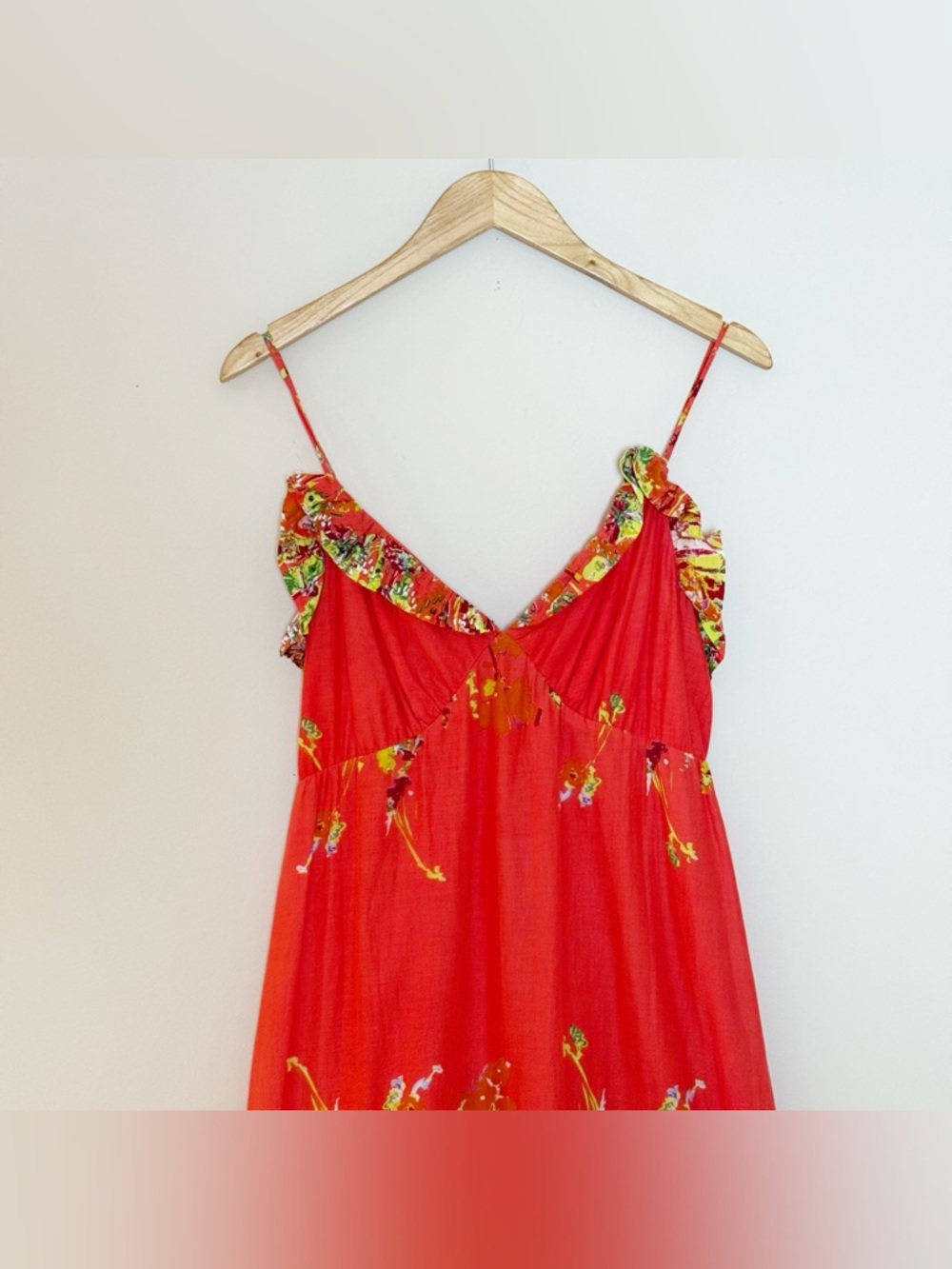 🧡 Alberto Makali Floral Tiered Maxi Dress | Orange | Size L - Picture 3 of 9